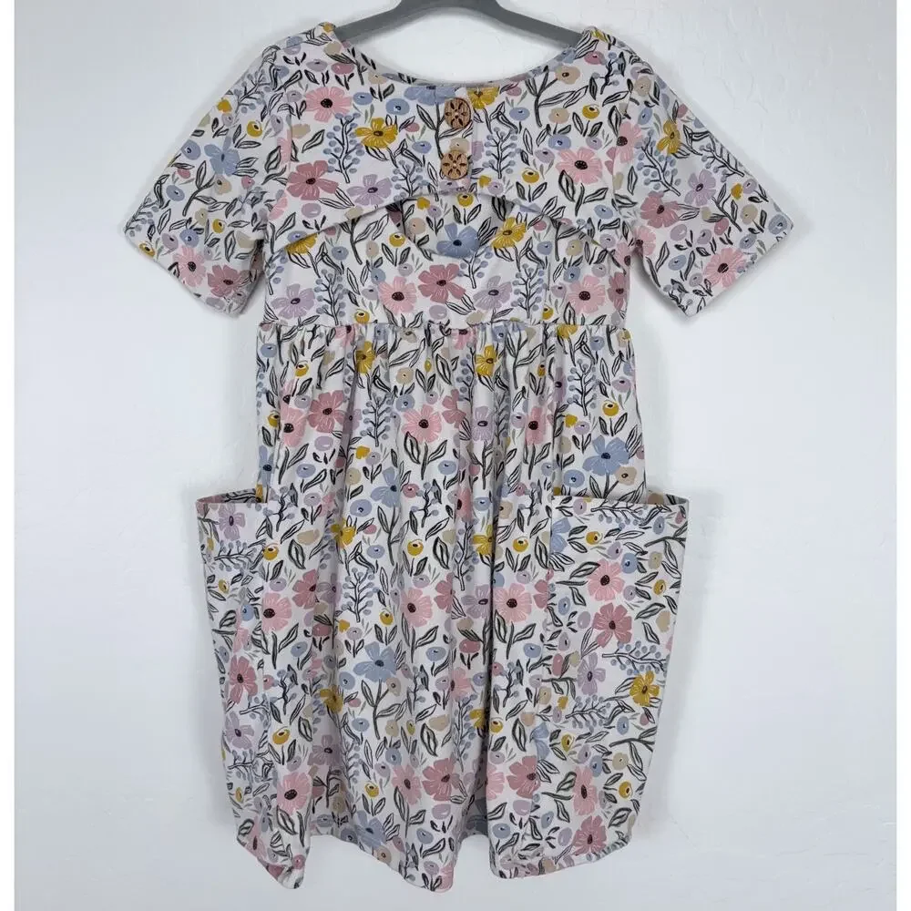 Remie Girl Floral Twirl Dress with Pockets Girls Size 7
